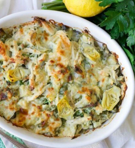 Healthy Spinach Artichoke Chicken Casserole Recipe
