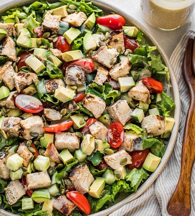 Honey Mustard Chicken Salad with Tomatoes and Avocado