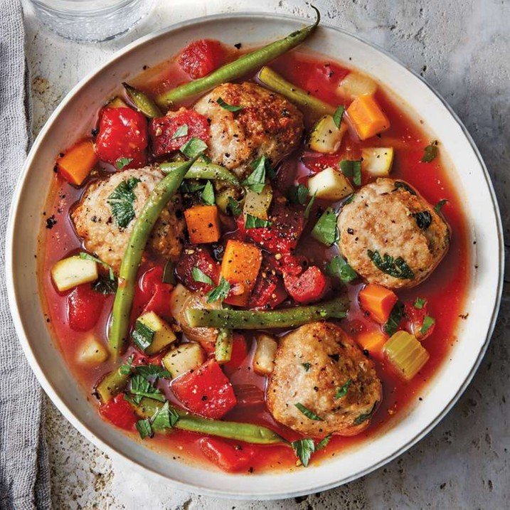 Vegetable & Chicken Meatball Soup