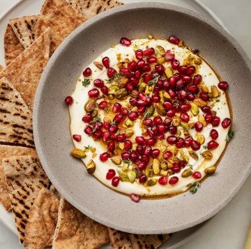 Whipped Feta with Pomegranate, Pistachios & Honey