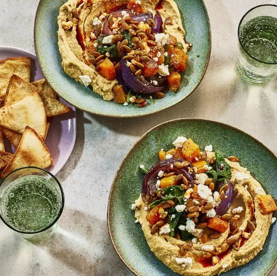 Squash Hummus Bowls