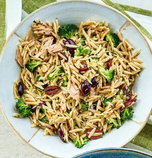 Lemony Orzo & Tuna Salad with Broccoli